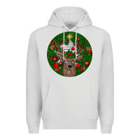 Dove Grey deer christmas Premium Hoodie - BundleAndBundleShop