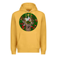 Mustard deer christmas Premium Hoodie - BundleAndBundleShop