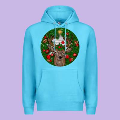 Deer Christmas Premium Hoodie Designed By Bundleandbundleshop