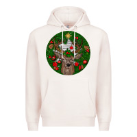 Pale Pink deer christmas Premium Hoodie - BundleAndBundleShop