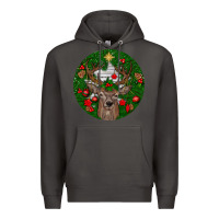Smoke deer christmas Premium Hoodie - BundleAndBundleShop