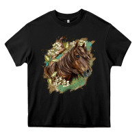 Black missouri horse floral background Heavy Core Tee - LillyAllenDesigns