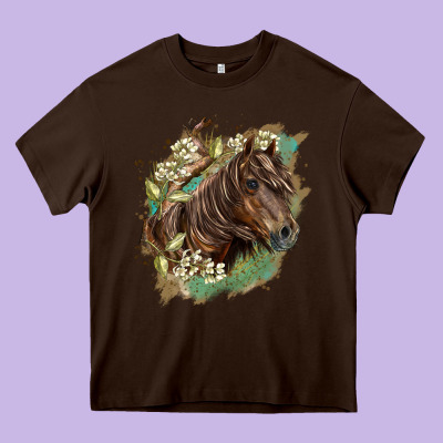 Missouri Horse Floral Background Heavy Core Tee Designed By Lillyallendesigns