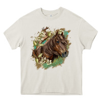 Cream missouri horse floral background Heavy Core Tee - LillyAllenDesigns