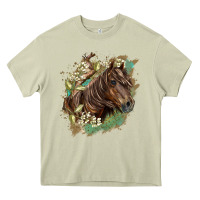 Mossy missouri horse floral background Heavy Core Tee - LillyAllenDesigns