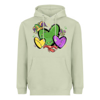 Matcha mardi gras hearts Heavyweight Hoodie - MaliasSmallBusiness