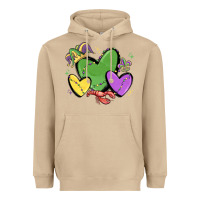 Mushroom mardi gras hearts Heavyweight Hoodie - MaliasSmallBusiness