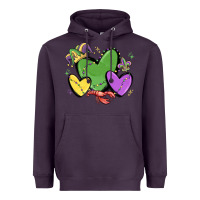 Plum mardi gras hearts Heavyweight Hoodie - MaliasSmallBusiness