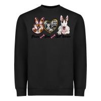 Black peace love bull terrier Heavyweight Sweatshirt - RanaPortraitStore