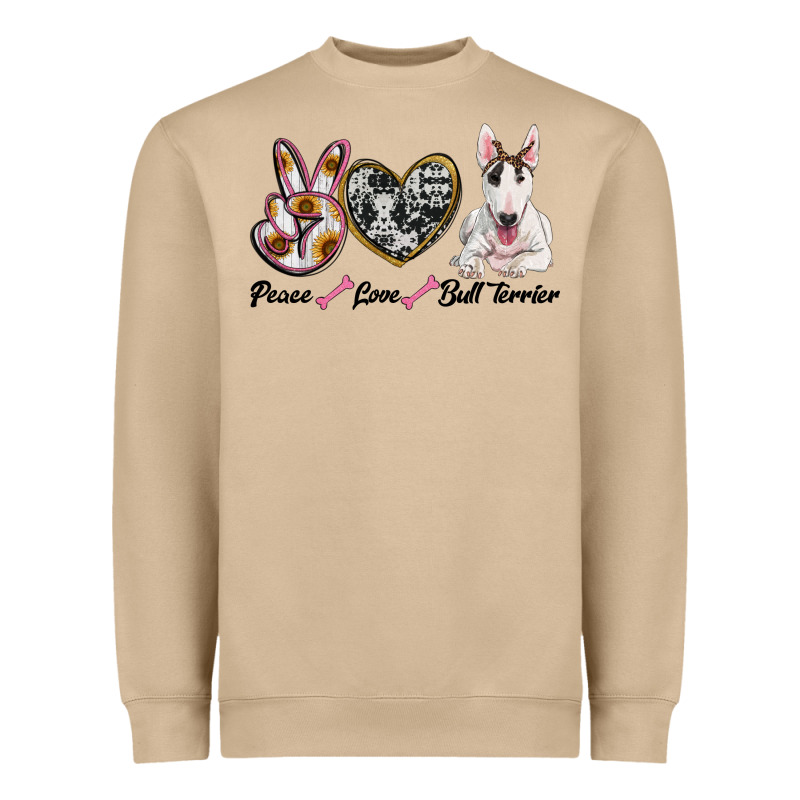 Peace Love Bull Terrier Heavyweight Sweatshirt by RanaPortraitStore | Teevron