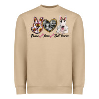 Mushroom peace love bull terrier Heavyweight Sweatshirt - RanaPortraitStore