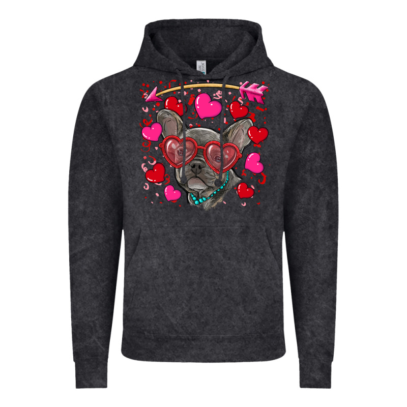 Valentine's Day French Bulldog Puppy Vintage Hoodie by RanaPortraitStore | Teevron