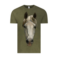 Vintage Olive horse head Vintage Tee - RanaPortraitStore