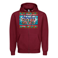 Burgundy American babe leopard gemstone Zipper Hoodie - Artiststas
