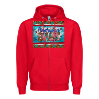 Red American babe leopard gemstone Zipper Hoodie - Artiststas