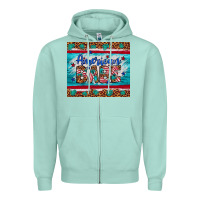 Seafoam American babe leopard gemstone Zipper Hoodie - Artiststas