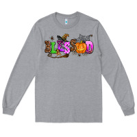 Heather Grey halloween blessed Long Sleeve Tee - AdoDesignShop