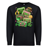 Black st patrick's day cassette tapes Premium Sweatshirt - MaliasSmallBusiness