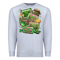 Heather Grey st patrick's day cassette tapes Premium Sweatshirt - MaliasSmallBusiness