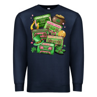 Navy st patrick's day cassette tapes Premium Sweatshirt - MaliasSmallBusiness