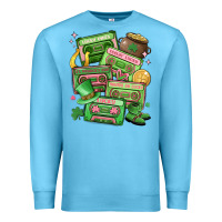 Ocean Blue st patrick's day cassette tapes Premium Sweatshirt - MaliasSmallBusiness