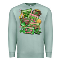 Seafoam st patrick's day cassette tapes Premium Sweatshirt - MaliasSmallBusiness