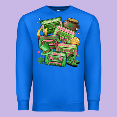 St Patrick's Day Cassette Tapes Premium Sweatshirt Designed By Maliassmallbusiness