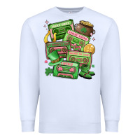White st patrick's day cassette tapes Premium Sweatshirt - MaliasSmallBusiness