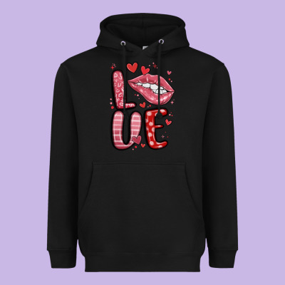 Western Love Lips Heavyweight Hoodie Designed By Maliassmallbusiness