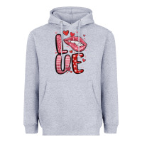 Heather Grey western love lips Heavyweight Hoodie - MaliasSmallBusiness