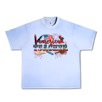 Grape Ice American Teacher 4th of July Urban Heavy Tee - CowGirlArtShop