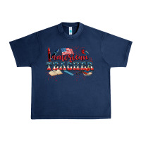 Navy American Teacher 4th of July Urban Heavy Tee - CowGirlArtShop
