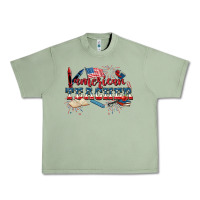 Oil Green American Teacher 4th of July Urban Heavy Tee - CowGirlArtShop