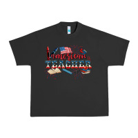 Pigment Black American Teacher 4th of July Urban Heavy Tee - CowGirlArtShop