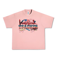 Salmon American Teacher 4th of July Urban Heavy Tee - CowGirlArtShop