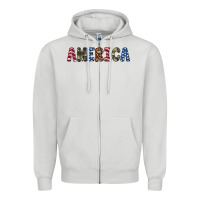 Dove Grey america 4th of july Zipper Hoodie - Artiststas