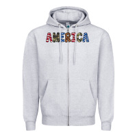 Heather Grey america 4th of july Zipper Hoodie - Artiststas