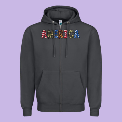 America 4th Of July Zipper Hoodie Designed By Artiststas
