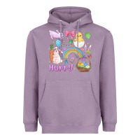 Lavender easter hoppy bunny Heavyweight Hoodie - MaliasSmallBusiness