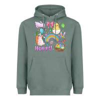 Sage easter hoppy bunny Heavyweight Hoodie - MaliasSmallBusiness