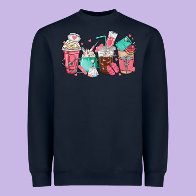 Nurse Coffee Cups Heavyweight Sweatshirt Designed By Texasbilliewilder