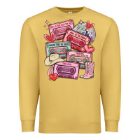 Antique Gold valentines day cassette tapes Premium Sweatshirt - MaliasSmallBusiness