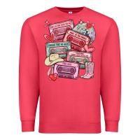 Cardinal valentines day cassette tapes Premium Sweatshirt - MaliasSmallBusiness