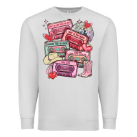 Dove Grey valentines day cassette tapes Premium Sweatshirt - MaliasSmallBusiness
