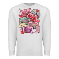 Oatmeal Heather valentines day cassette tapes Premium Sweatshirt - MaliasSmallBusiness