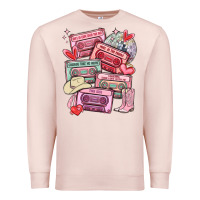 Pale Pink valentines day cassette tapes Premium Sweatshirt - MaliasSmallBusiness