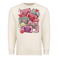 Sandshell valentines day cassette tapes Premium Sweatshirt - MaliasSmallBusiness