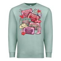Seafoam valentines day cassette tapes Premium Sweatshirt - MaliasSmallBusiness