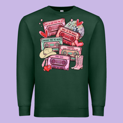 Valentines Day Cassette Tapes Premium Sweatshirt Designed By Maliassmallbusiness
