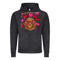 Vintage Black valentine's day toy poodle Vintage Hoodie - RanaPortraitStore
